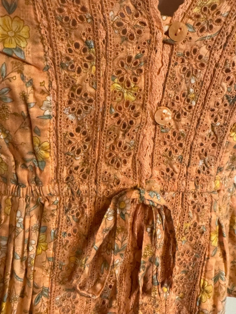 American Eagle Outfitters Floral Lace-Trim Peplum Top XSMALL #B - Picture 3 of 7